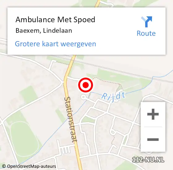 Locatie op kaart van de 112 melding: Ambulance Met Spoed Naar Baexem, Lindelaan op 13 april 2024 08:18