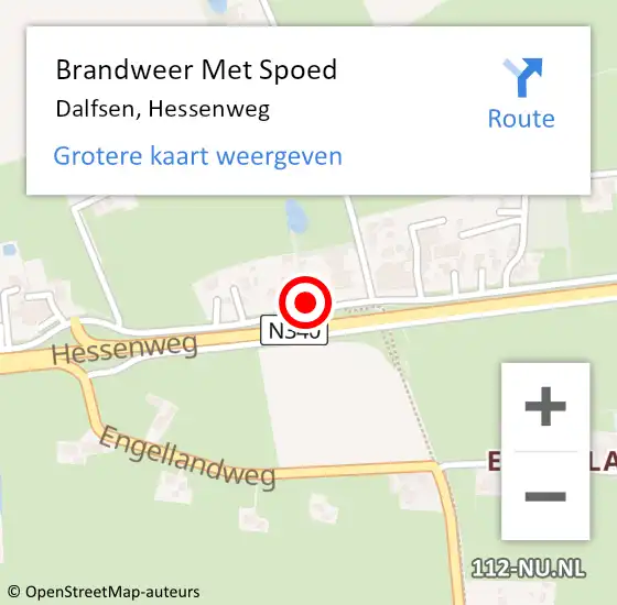 Locatie op kaart van de 112 melding: Brandweer Met Spoed Naar Dalfsen, Hessenweg op 13 april 2024 08:22