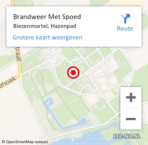 Locatie op kaart van de 112 melding: Brandweer Met Spoed Naar Biezenmortel, Hazenpad op 13 april 2024 08:49