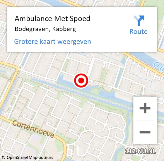 Locatie op kaart van de 112 melding: Ambulance Met Spoed Naar Bodegraven, Kapberg op 13 april 2024 09:18