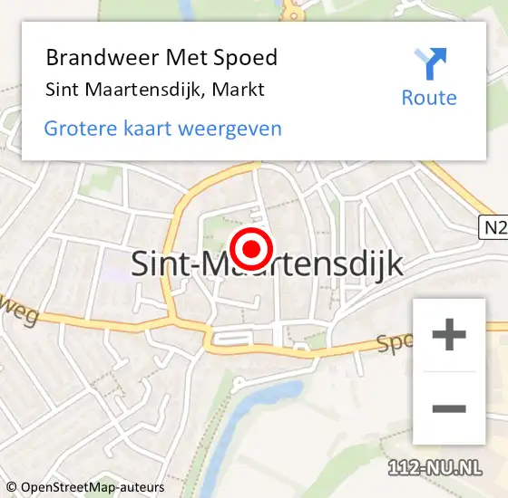 Locatie op kaart van de 112 melding: Brandweer Met Spoed Naar Sint Maartensdijk, Markt op 13 april 2024 09:48
