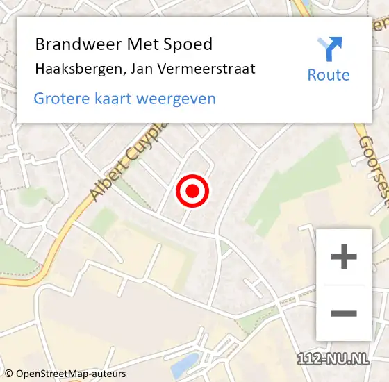 Locatie op kaart van de 112 melding: Brandweer Met Spoed Naar Haaksbergen, Jan Vermeerstraat op 13 april 2024 09:56