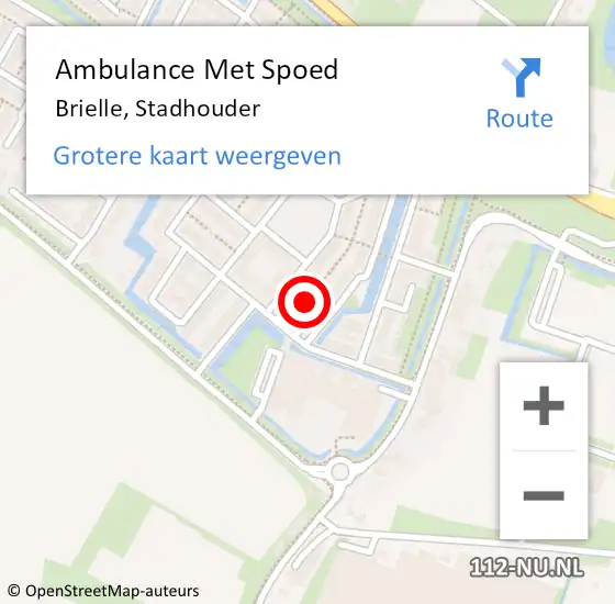 Locatie op kaart van de 112 melding: Ambulance Met Spoed Naar Brielle, Stadhouder op 13 april 2024 10:07