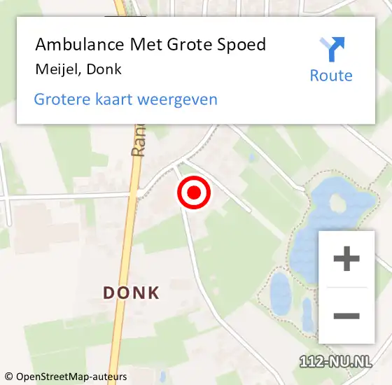 Locatie op kaart van de 112 melding: Ambulance Met Grote Spoed Naar Meijel, Donk op 13 april 2024 10:41