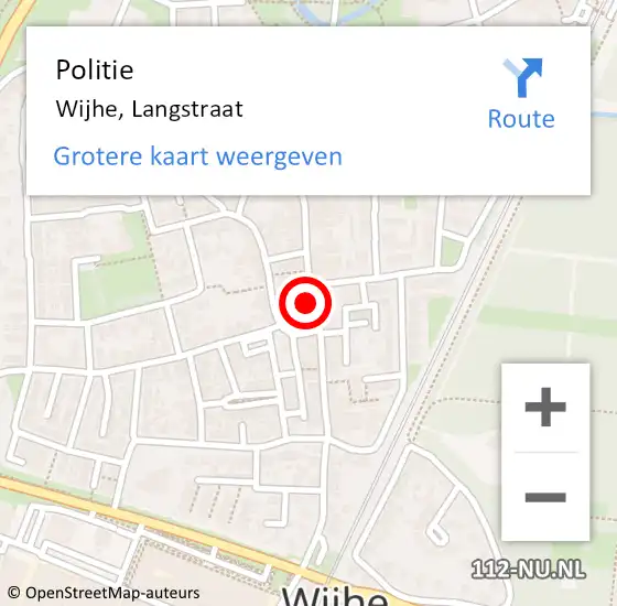 Locatie op kaart van de 112 melding: Politie Wijhe, Langstraat op 13 april 2024 11:21