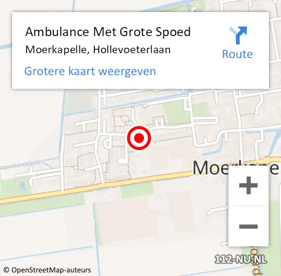 Locatie op kaart van de 112 melding: Ambulance Met Grote Spoed Naar Moerkapelle, Hollevoeterlaan op 13 april 2024 11:23