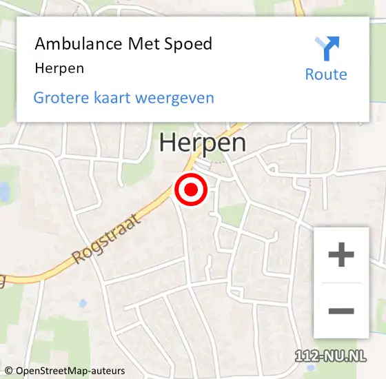 Locatie op kaart van de 112 melding: Ambulance Met Spoed Naar Herpen op 13 april 2024 11:24