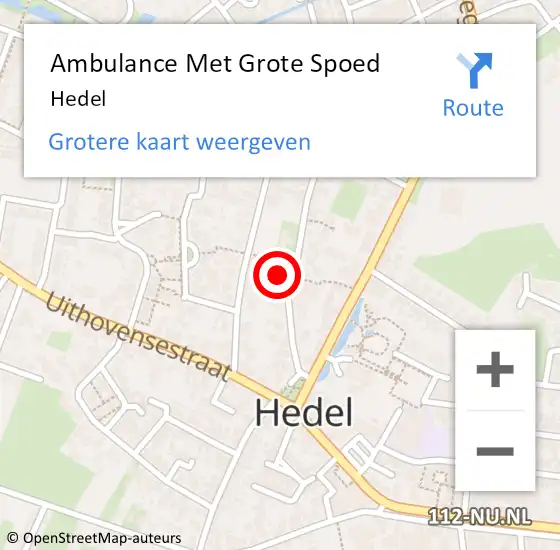 Locatie op kaart van de 112 melding: Ambulance Met Grote Spoed Naar Hedel op 13 april 2024 11:28