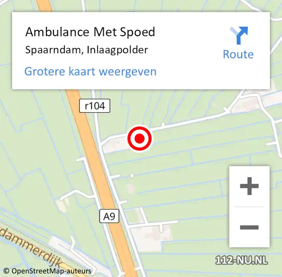 Locatie op kaart van de 112 melding: Ambulance Met Spoed Naar Spaarndam, Inlaagpolder op 13 april 2024 11:37