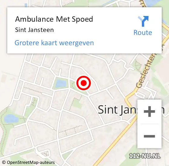 Locatie op kaart van de 112 melding: Ambulance Met Spoed Naar Sint Jansteen op 13 april 2024 11:45