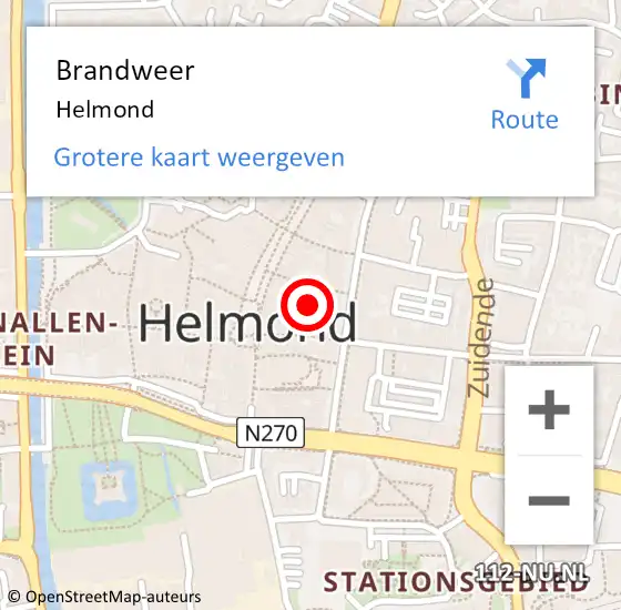 Locatie op kaart van de 112 melding: Brandweer Helmond op 13 april 2024 12:21