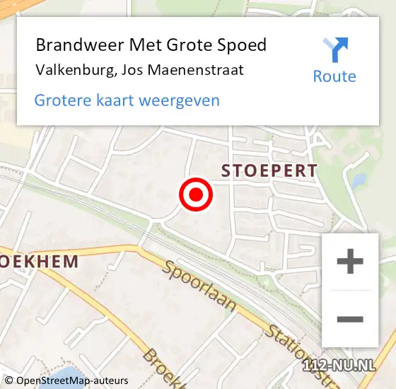 Locatie op kaart van de 112 melding: Brandweer Met Grote Spoed Naar Valkenburg, Jos Maenenstraat op 13 april 2024 12:49
