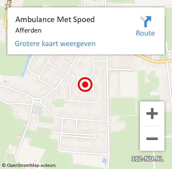 Locatie op kaart van de 112 melding: Ambulance Met Spoed Naar Afferden op 13 april 2024 12:55