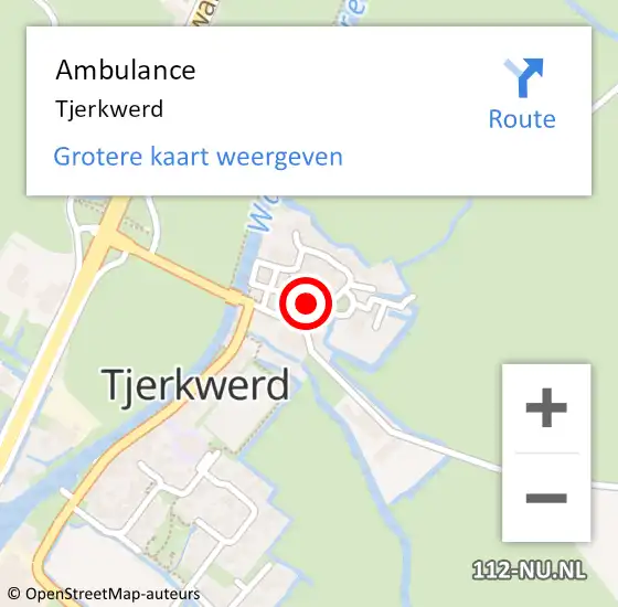 Locatie op kaart van de 112 melding: Ambulance Tjerkwerd op 13 april 2024 13:01