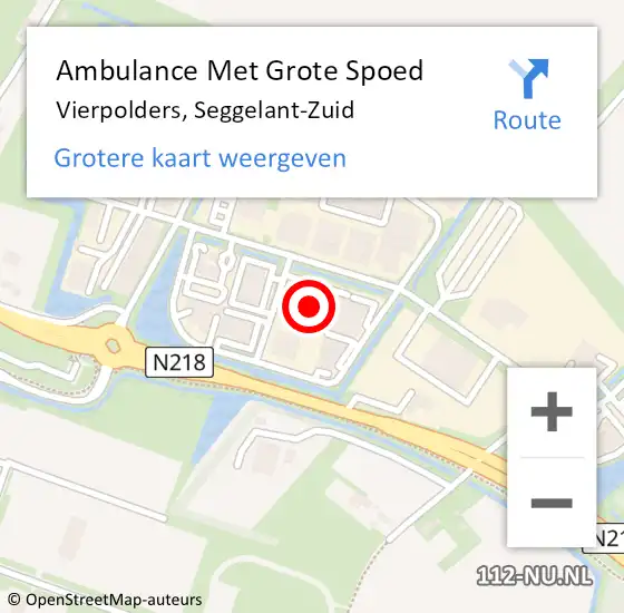Locatie op kaart van de 112 melding: Ambulance Met Grote Spoed Naar Vierpolders, Seggelant-Zuid op 13 april 2024 14:02