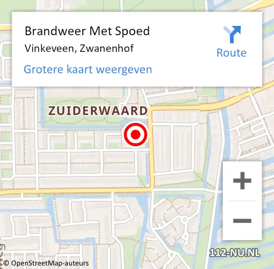 Locatie op kaart van de 112 melding: Brandweer Met Spoed Naar Vinkeveen, Zwanenhof op 13 april 2024 14:30