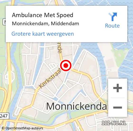 Locatie op kaart van de 112 melding: Ambulance Met Spoed Naar Monnickendam, Middendam op 13 april 2024 14:30