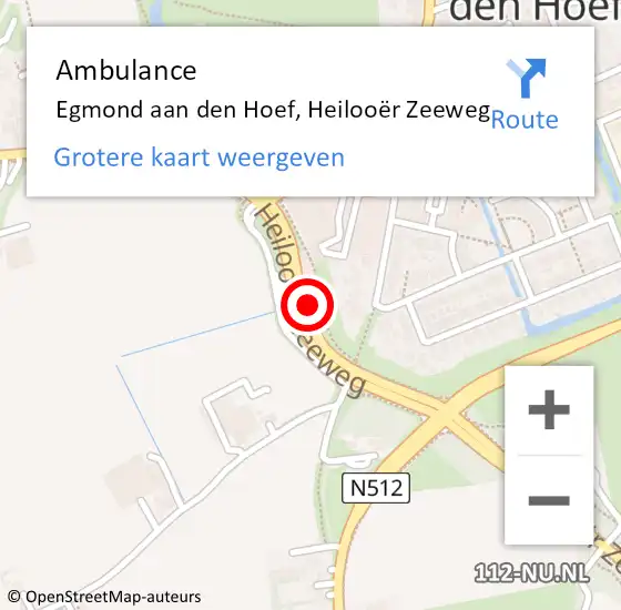 Locatie op kaart van de 112 melding: Ambulance Egmond aan den Hoef, Heilooër Zeeweg op 13 april 2024 14:41