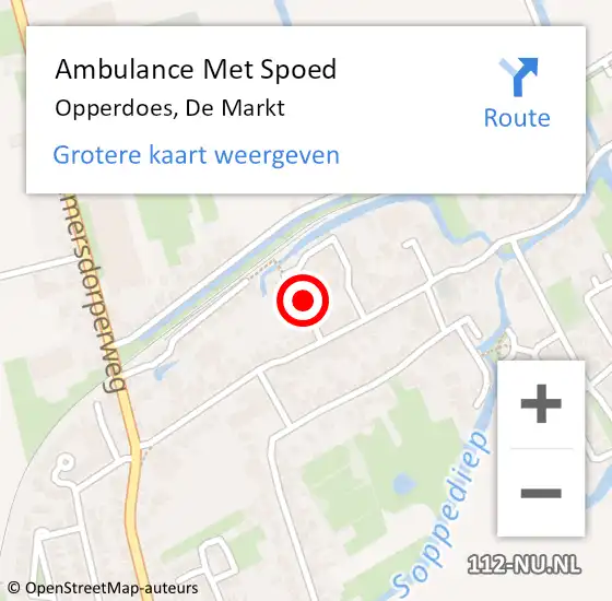Locatie op kaart van de 112 melding: Ambulance Met Spoed Naar Opperdoes, De Markt op 13 april 2024 14:47
