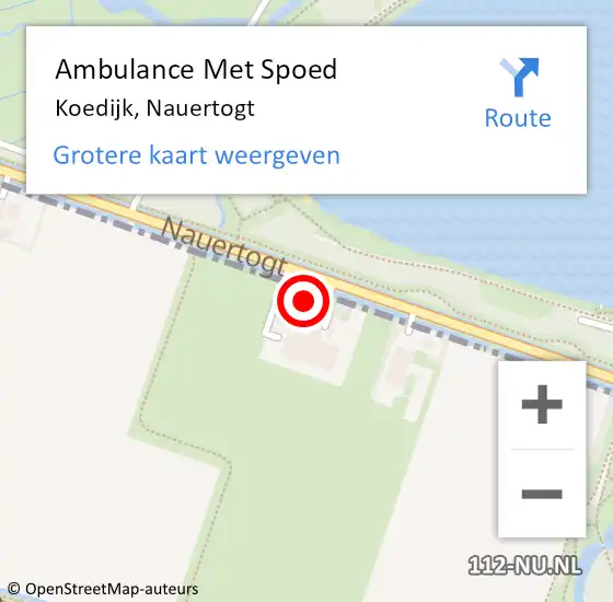 Locatie op kaart van de 112 melding: Ambulance Met Spoed Naar Koedijk, Nauertogt op 13 april 2024 15:52
