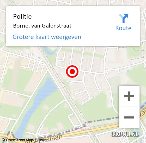 Locatie op kaart van de 112 melding: Politie Borne, van Galenstraat op 13 april 2024 16:18
