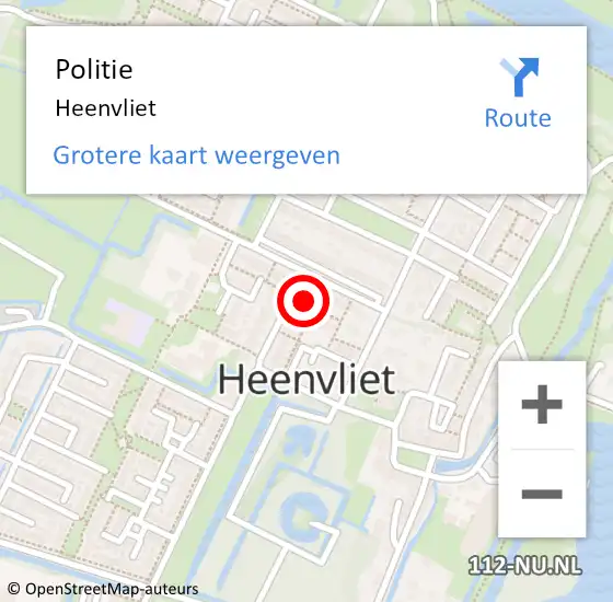 Locatie op kaart van de 112 melding: Politie Heenvliet op 13 april 2024 16:32