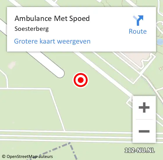 Locatie op kaart van de 112 melding: Ambulance Met Spoed Naar Soesterberg op 13 april 2024 16:35