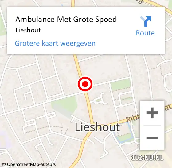Locatie op kaart van de 112 melding: Ambulance Met Grote Spoed Naar Lieshout op 13 april 2024 16:49