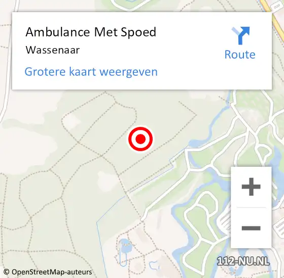 Locatie op kaart van de 112 melding: Ambulance Met Spoed Naar Wassenaar op 13 april 2024 16:53