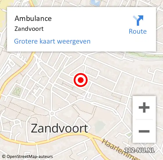 Locatie op kaart van de 112 melding: Ambulance Zandvoort op 13 april 2024 17:08