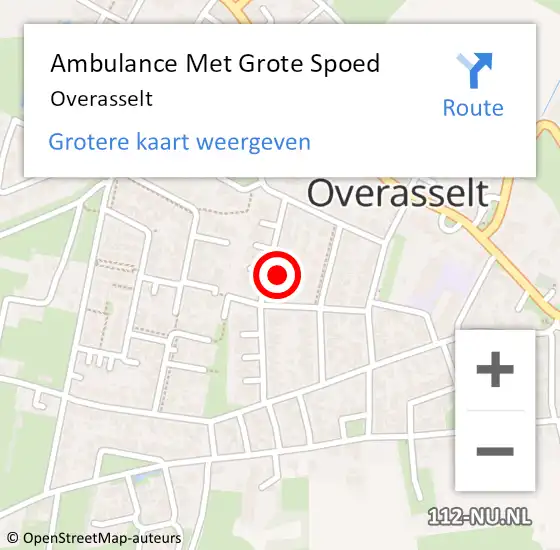 Locatie op kaart van de 112 melding: Ambulance Met Grote Spoed Naar Overasselt op 13 april 2024 17:22