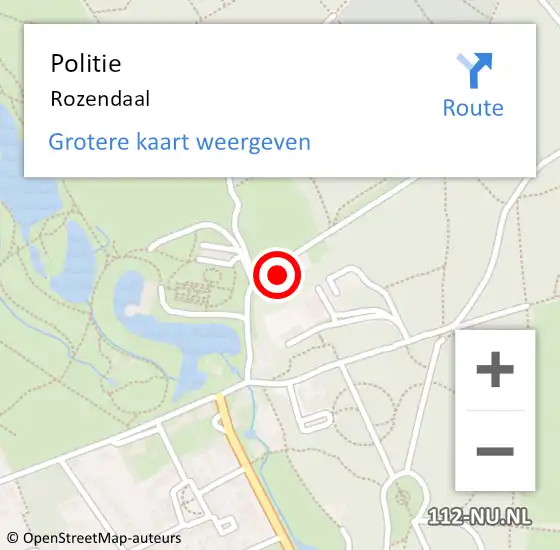 Locatie op kaart van de 112 melding: Politie Rozendaal op 13 april 2024 17:23