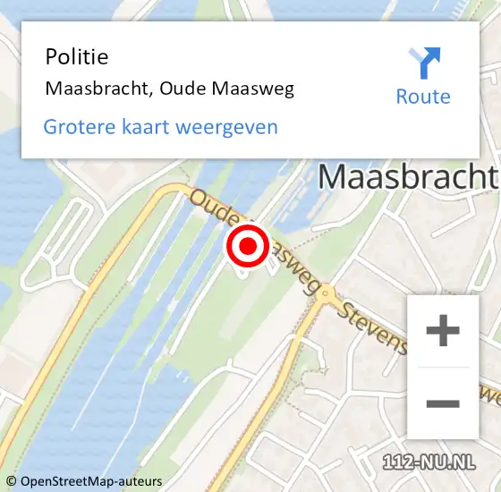 Locatie op kaart van de 112 melding: Politie Maasbracht, Oude Maasweg op 13 april 2024 17:27