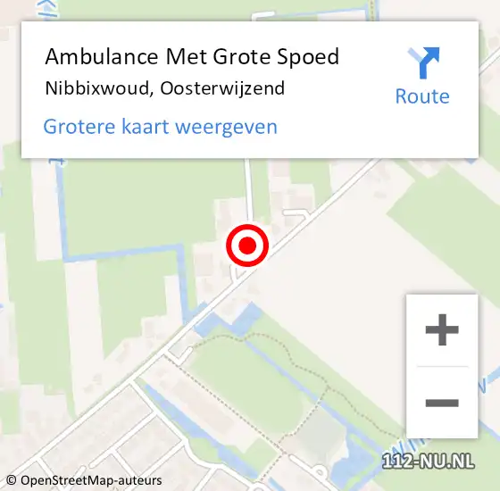 Locatie op kaart van de 112 melding: Ambulance Met Grote Spoed Naar Nibbixwoud, Oosterwijzend op 13 april 2024 17:27