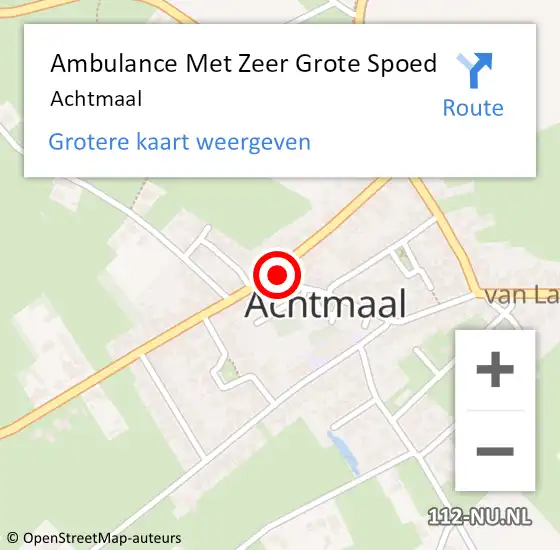 Locatie op kaart van de 112 melding: Ambulance Met Zeer Grote Spoed Naar Achtmaal op 13 april 2024 17:38