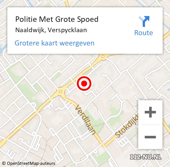 Locatie op kaart van de 112 melding: Politie Met Grote Spoed Naar Naaldwijk, Verspycklaan op 13 april 2024 17:38