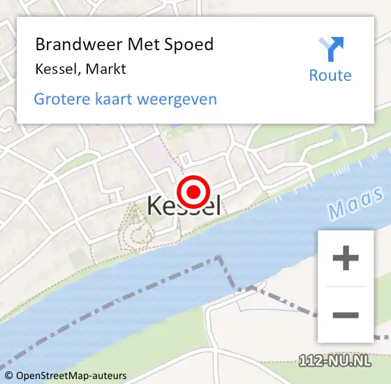 Locatie op kaart van de 112 melding: Brandweer Met Spoed Naar Kessel, Markt op 13 april 2024 17:48