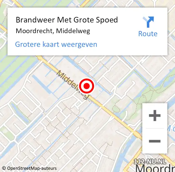 Locatie op kaart van de 112 melding: Brandweer Met Grote Spoed Naar Zevenhuizen, Middelweg op 13 april 2024 18:13