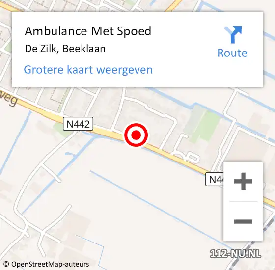 Locatie op kaart van de 112 melding: Ambulance Met Spoed Naar De Zilk, Beeklaan op 13 april 2024 18:14