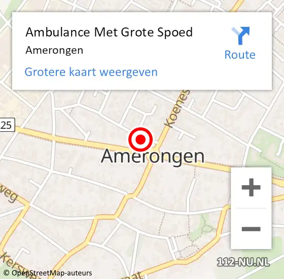 Locatie op kaart van de 112 melding: Ambulance Met Grote Spoed Naar Amerongen op 13 april 2024 18:36