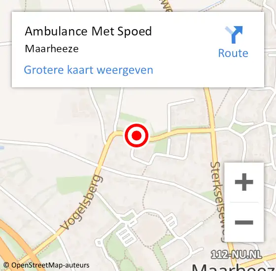Locatie op kaart van de 112 melding: Ambulance Met Spoed Naar Maarheeze op 13 april 2024 18:37