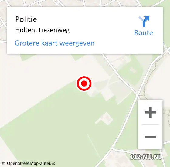 Locatie op kaart van de 112 melding: Politie Holten, Liezenweg op 13 april 2024 18:46