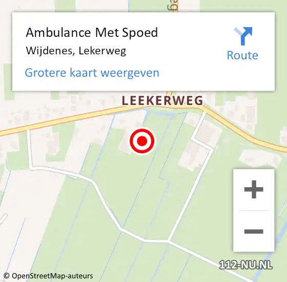 Locatie op kaart van de 112 melding: Ambulance Met Spoed Naar Wijdenes, Lekerweg op 13 april 2024 18:47