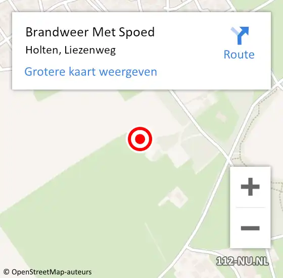 Locatie op kaart van de 112 melding: Brandweer Met Spoed Naar Holten, Liezenweg op 13 april 2024 18:57
