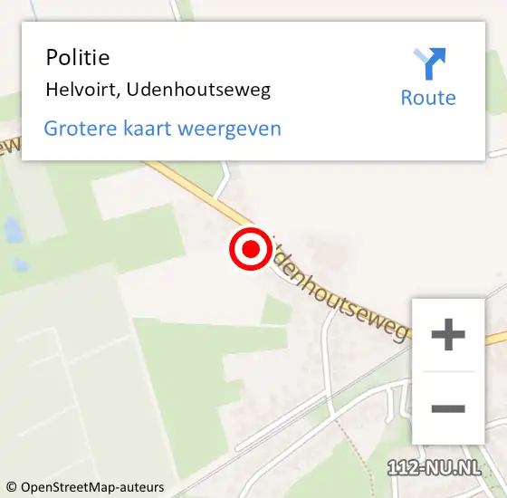 Locatie op kaart van de 112 melding: Politie Helvoirt, Udenhoutseweg op 13 april 2024 20:34