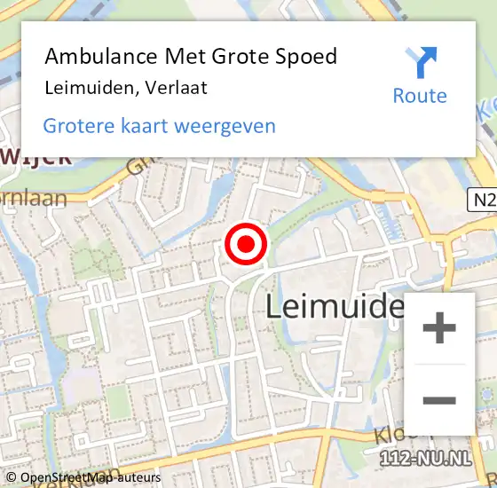Locatie op kaart van de 112 melding: Ambulance Met Grote Spoed Naar Leimuiden, Verlaat op 13 april 2024 20:44