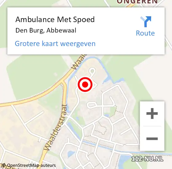 Locatie op kaart van de 112 melding: Ambulance Met Spoed Naar Den Burg, Abbewaal op 13 april 2024 20:52