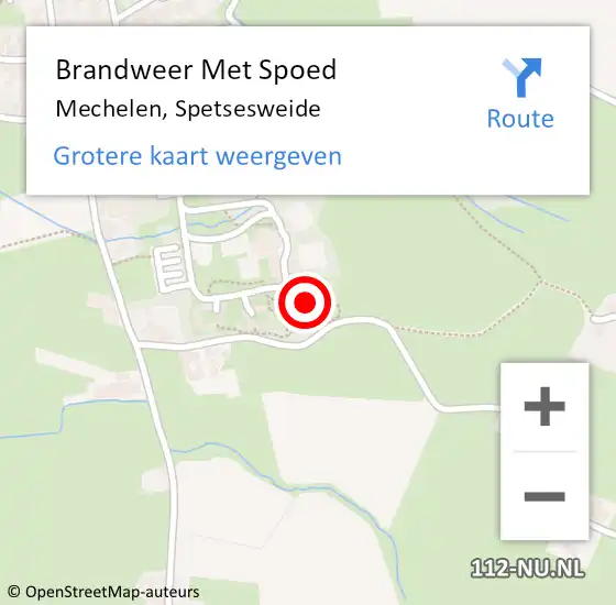 Locatie op kaart van de 112 melding: Brandweer Met Spoed Naar Mechelen, Spetsesweide op 13 april 2024 21:43