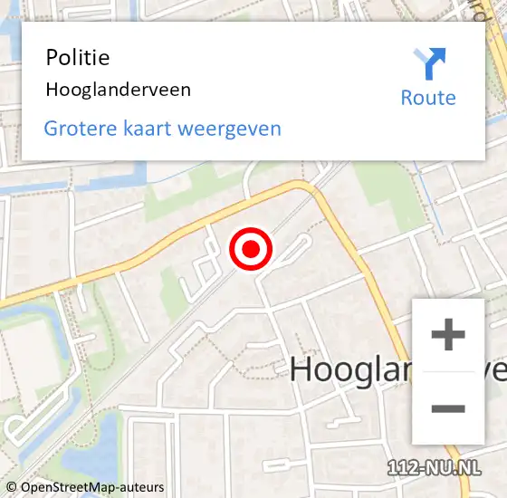 Locatie op kaart van de 112 melding: Politie Hooglanderveen op 13 april 2024 21:43