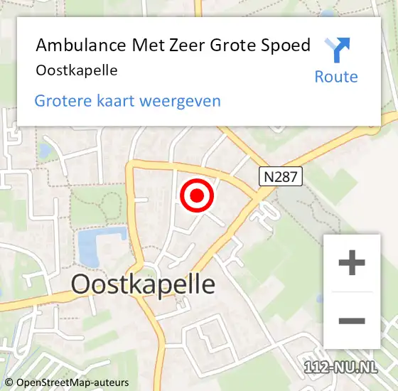 Locatie op kaart van de 112 melding: Ambulance Met Zeer Grote Spoed Naar Oostkapelle op 13 april 2024 22:09